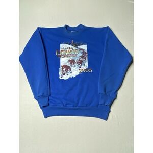 Vintage 2005 Iditarod Alaska Crewneck Sweatshirt Sled Dog Race Jerzees Blue
